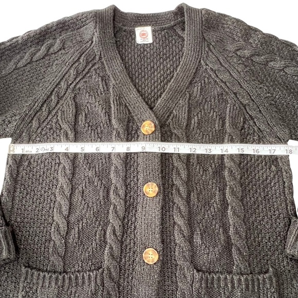 wonder nation Sweater Girls’ Cable Knit Cardigan Black Youth XL 14 16 Plus - Picture 11 of 15